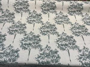 Swavelle Trees Curb Appeal Aqua Blue Chenille Upholstery Fabric by the yard - Picture 1 of 6
