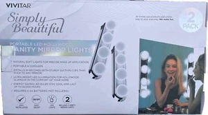 VIViTAR 2-Pack Simply Beautiful Portable LED Hollywood Vanity Mirror Lights. NIB - Picture 1 of 3
