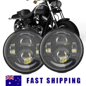 4.65" Dual LED Headlights Running Lights for Harley-Davidson Dyna Fat Bob FXDF - Picture 1 of 12