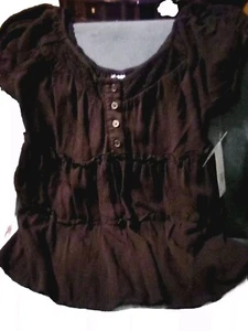 Womens Black Top,Short Sleeve, Regular Fit Blouse,Brand New,Great For Summer - Picture 1 of 7