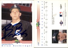Brian Boehringer Signed 1992 Classic Best #258 Card South Bend White Sox Auto AU