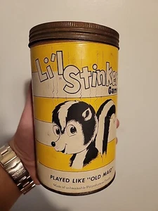 1956 Vintage Li’l Stinker Game NUR BEHÄLTER Stinktier Grafik Karton Dose Rarität - Bild 1 von 6