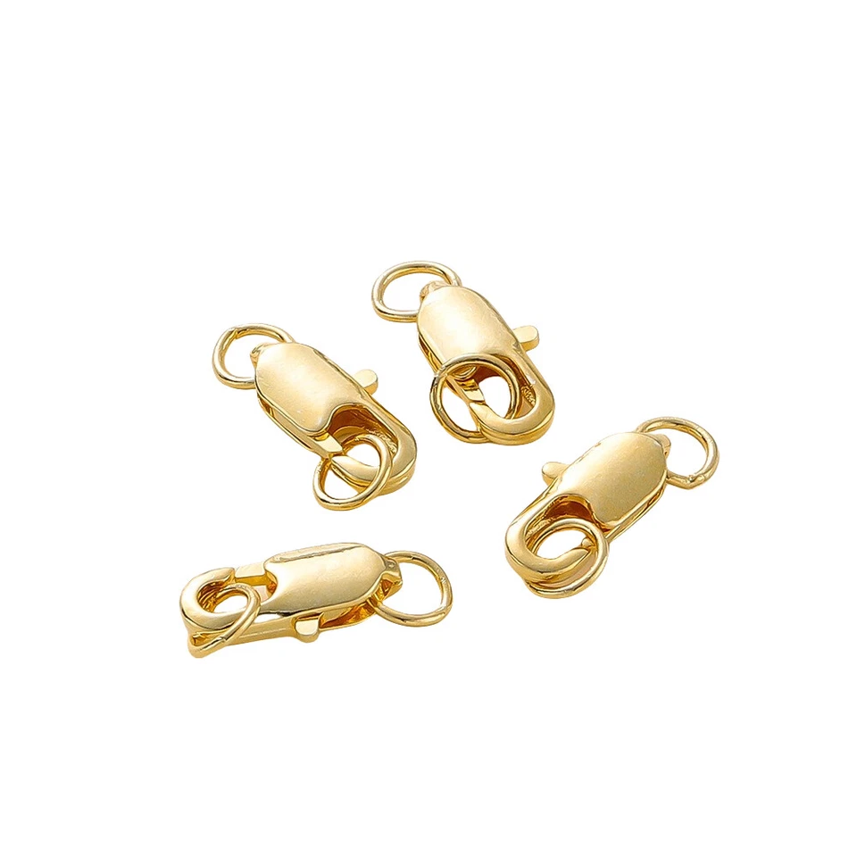 Cierres de garra de langosta de latón enchapado en oro de 14K/18K 10 un. para hacer joyas hágalo usted mismo Foto 1 de 4