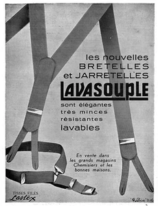 *** LAVASOUPLE _ Bretelles et Jaretelles *** 1935 - pub. (12 x 16) // a067 - Picture 1 of 1