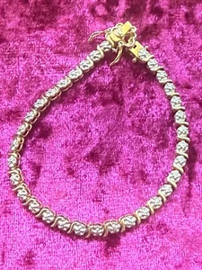 Vergoldetes Sterlingsilber Armband mit Schmetterling Charm & florales Design 7" - Bild 1 von 7