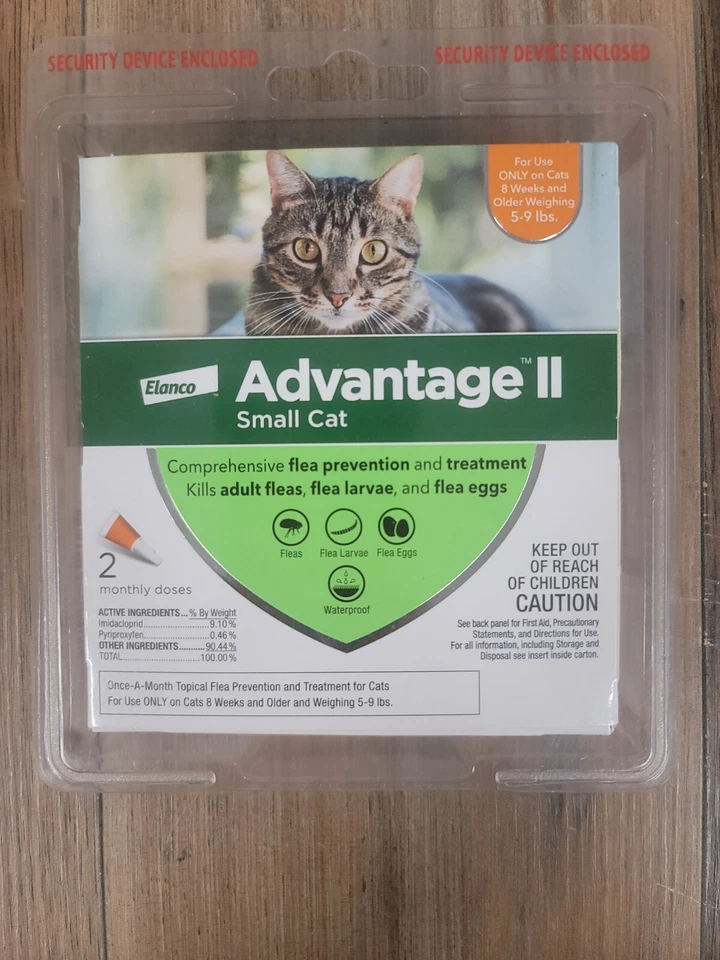 ADVANTAGE II PROTECCIÓN ANTIPULGAS PARA GATOS PEQUEÑOS 8 SEMANAS Y MAYORES Y PESO 5-9 LIBRAS Foto 1 de 1