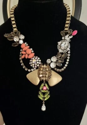 Collar Colgante J Crew Cristal Melange Floral Multicolor Dorado Joyas Foto 1 de 4