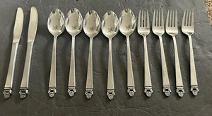 VTG Stanley Roberts Danish Rose Stainless Flatware Lot Of 11 Pieces - Picture 1 of 4