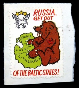 Etichetta propaganda RUSSIA U/M "Esci dagli Stati Baltici" GK198 - Foto 1 di 1