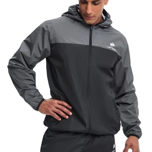 Traje de Sauna para Hombres Trajes de Sudor Gimnasio Entrenamiento Ejercicio Sauna Chaqueta Cremallera, Gris, 4XL - Imagen 1 de 8