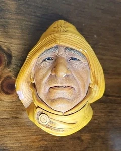 Scultura da parete vintage Bossons gesso 1965 vita barcaiolo testa faccia Inghilterra - Foto 1 di 5