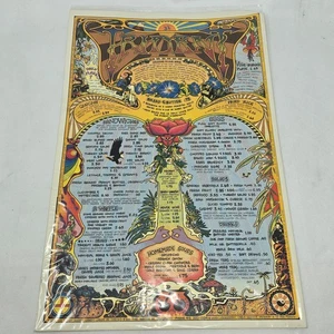 VINTAGE 1972 TRIDENT RESTAURANT PSYCHEDELIC ARTWORK MENU SAUSALITO SF - Picture 1 of 8