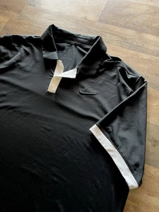Nike Golf Polo Dri Fit Vapor Camisa Negro Blanco Manga Blackout Logo Hombre’s Grande - Imagen 1 de 7