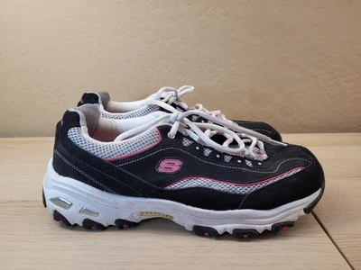 Skechers D'Lites Sports Sneakers Women Black Suede Athletic Shoes 11617EW SZ 9 - Image 1 of 4