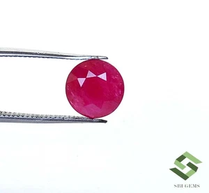 8 mm Certified Natural Ruby Round Cut 2.38 CTS Mozambique Loose Gemstone - Picture 1 of 7