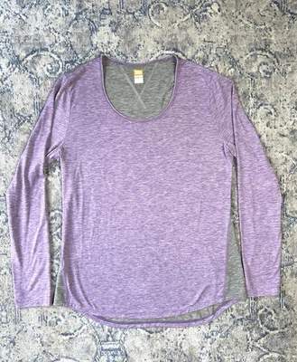 Camiseta elástica manga larga Lucy LucyTech para mujer talla grande dos tonos púrpura/gris Foto 1 de 4