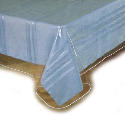 SOFINNI Clear Plastic Tablecloth Protector, Table 90" x 60" (Oblong),  - Image 1 of 2