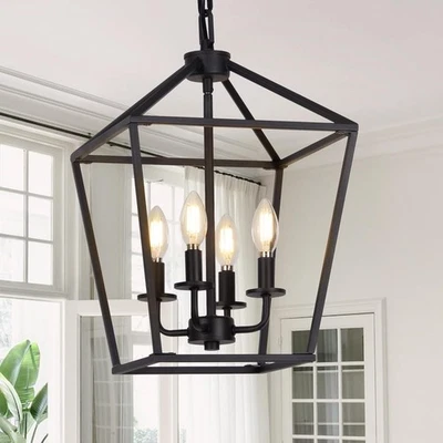 Candelabro Seaside Village 76189 4 luzes preto teto costeiro fazenda 60W E12 - Imagem 1 de 4