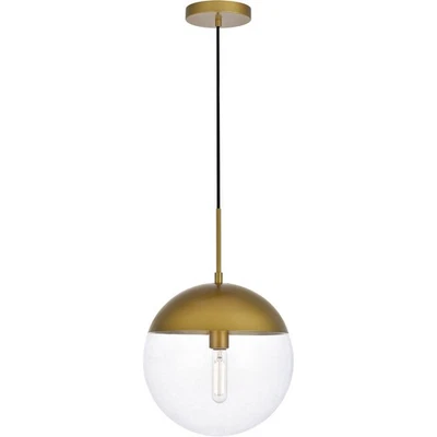 Living District LD6043BR Eclipse 1 Light 12 inch Brass Pendant Ceiling Light - Image 1 of 4