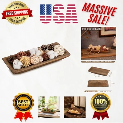 Elegant Handcrafted 14-inch Decorative Wooden Dough Bowl for Rustic Home Decor - Image 1 of 4