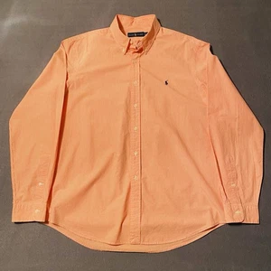 Polo Ralph Lauren Langarm Hemd mit Knöpfen XL orange weiß kariert lila Pony - Bild 1 von 11