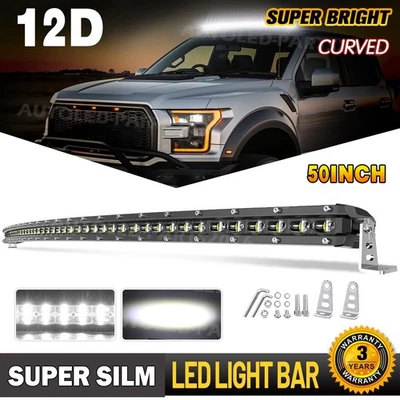 Barra de luz LED de haz de inundación punto superior techo curvo 50 pulgadas para Ford Ranger 1993-2011 Foto 1 de 4