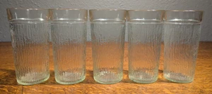 Vintage KERR Glasses Set of 5 Bark Textured Icicle Tumbler Drinking Glasses Kerr - Picture 1 of 10