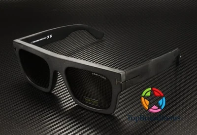 TOM FORD FT0711-N 02A Fausto Geometric Matte Black Smoke 53 mm Men's Sunglasses - Image 1 of 4