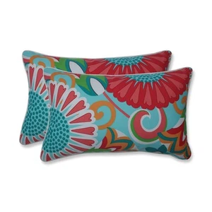 Bright Floral Indoor/Outdoor Accent Throw Pillow Plush Fill, Weather, and Fad... - Picture 1 of 2