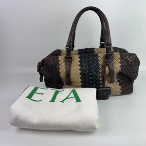 Bolso de Cuero Bottega Veneta Tejido Intrecciato Marrón Beige Boston East West Lock - Imagen 1 de 24