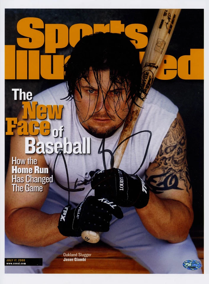 Jason Giambi SIGNED 11x14 Sports Illustrated Print Oakland A's PSA AUTOGRAPHED - Image 1 of 1