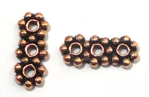 44 PCS 5X12MM FLOWER DAISY SPACER BAR 3 HOLES OXIDIZED COPPER UFL-772 - Picture 1 of 3
