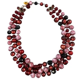 Robert Demario Vintage 1940’s Red Glass Bead Collar Necklace Women’s - Picture 1 of 6