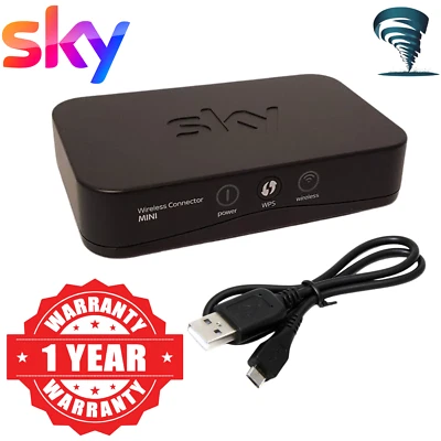 Sky SD501 Connector Wireless WiFi On Demand Anytime TV Sky HD Mini Box W/ Cables - Image 1 of 4
