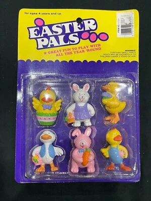 Nuevas figuras de PVC rellenos de huevos de amigos de Pascua de colección Ullman conejito pollito pato + Foto 1 de 2