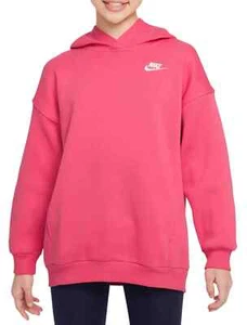 GIRLS NIKE SPORTSWEAR CLUB FLEECE OVERSIZED PULLOVER HOODIE FZ5579-629 SIZE XS - Picture 1 of 5