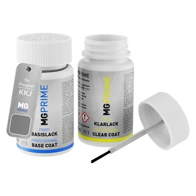 Autolack Lackstift Set für Peugeot KKJ Gris Titane Metallic Basis Klarlack - Bild 1 von 4