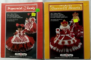 Peppermint Candy & Queen of Hearts Crochet Patterns Book Pillow Bed Doll Dresses - Picture 1 of 1