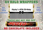 PERSONALISED STRIPED CHOCOLATE WRAPPERS FITS ROLOS OR SIMILAR SIZE 18TH 21ST ETC