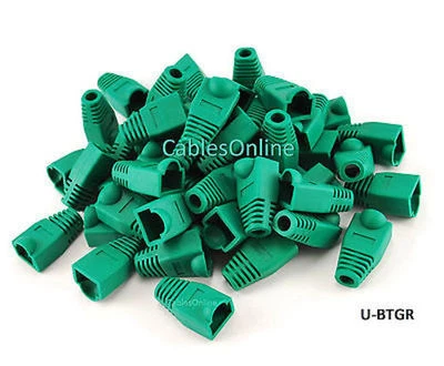 RJ45 Cat5e/ Cat6 Ethernet Cable Plug Strain Relief Boots 50-Pack, Green - Image 1 of 2