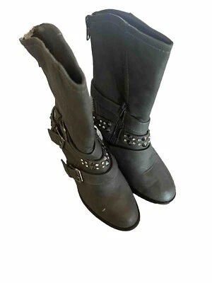 Botas femininas sem classificação cinza bling/cravejadas tamanho 8 - Imagem 1 de 4