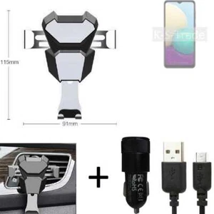  For Samsung Galaxy A02 Airvent mount + CHARGER holder cradle bracket car clamp - Zdjęcie 1 z 7
