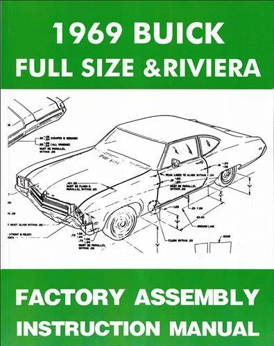 1969 Buick переплет Заводская Сборка Руководство Riviera Wildcat LeSabre и Electra - Изображение 1 из 1