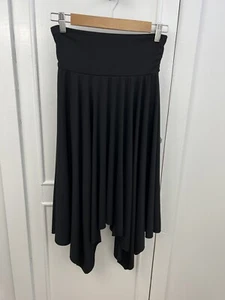 ONZ Woman's Black Midi Skirt Size Small Pull On Stretch Made In Italy - Picture 1 of 8