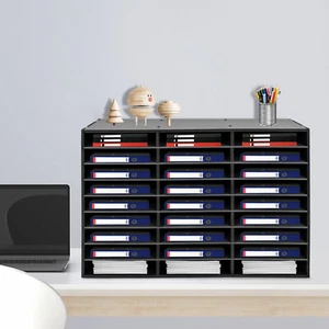 PVC 27 Slots File Sorter Literature Organizer Tabletop Mail Paper Storage Holder - Picture 1 of 18