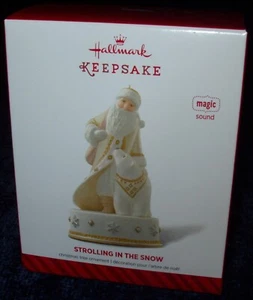 2014 Hallmark STROLLING In The SNOW Elegant Santa & Polar Bear MAGIC Ornament - Picture 1 of 5