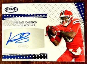 KISEAN JOHNSON 2025 SAGE ASPIRE BLUE FOIL AUTOGRAPH CLEVELAND BROWNS - Picture 1 of 2