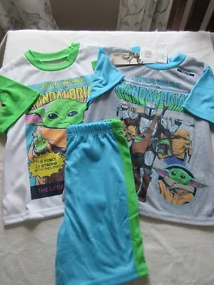 Star Wars Pijama Niños Talla 6 Bebé Yoda The Mandalorian Camisa Pantalones Cortos Conjunto de PJ NUEVO Foto 1 de 3