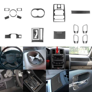 21Pcs Carbon Fiber Full Interior Kit Cover Trim For Chrysler 300 300C 2005-07 - Picture 1 of 17