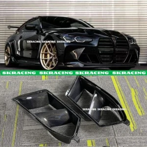 Real Carbon Fiber Front Bumper Air Vent Trim For 2021-2023 BMW M3 G80 M4 G82 G83 - Picture 1 of 12
